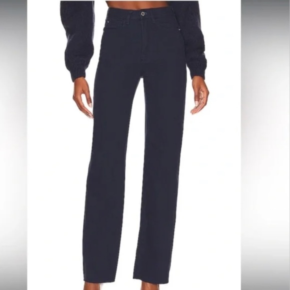 WeWoreWhat High Rise Dad Raw Hem Twill Denim French Navy Size 26 NWT - Picture 1 of 12
